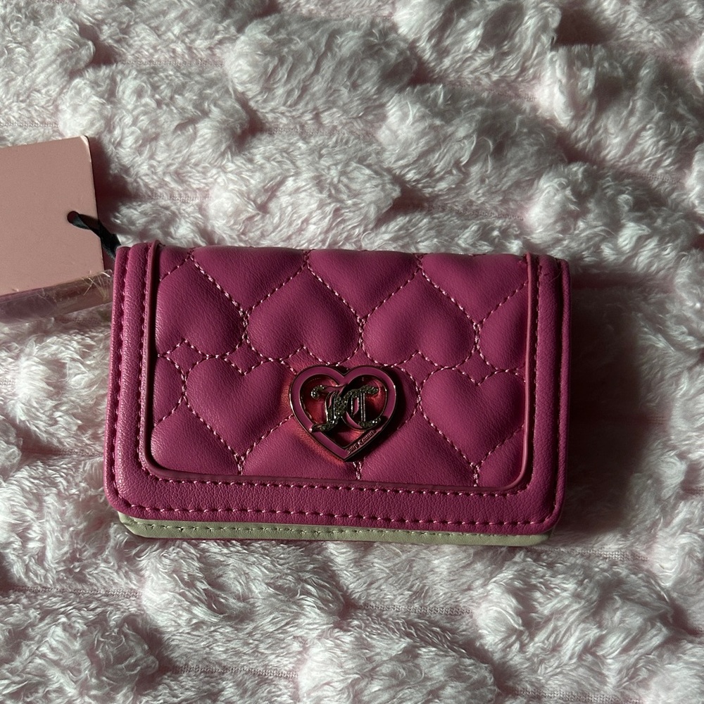 Juicy Couture Fuchsia Heart Quilted Wallet